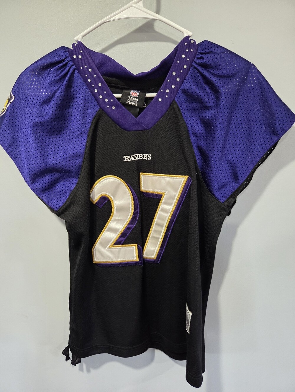 NFL Baltimore Ravens Womens Small Rhinestone Jersey "Rice"